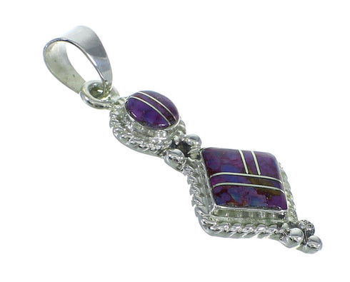 Magenta Turquoise And Genuine Sterling Silver Southwestern Pendant YX67034